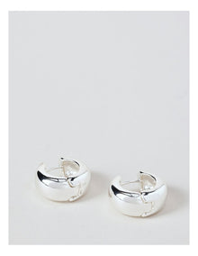 Chunky Hoop Earrings in Silver