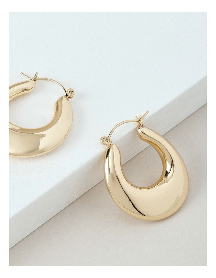Large Thick Hoop Earring in Gold