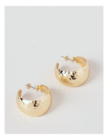 Dust Patterned Large Hoop Earring in Gold