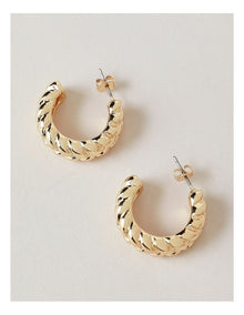 Twist Chunky Hoop Earring in Gold
