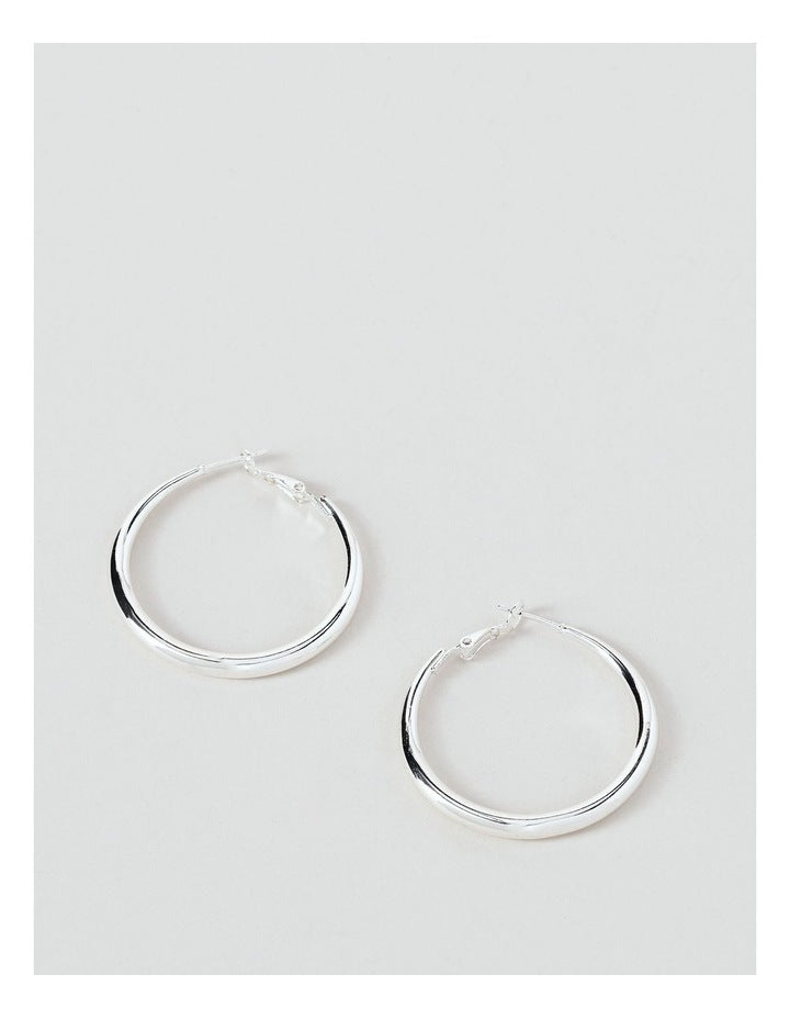 Round Hoop Earring in Silver
