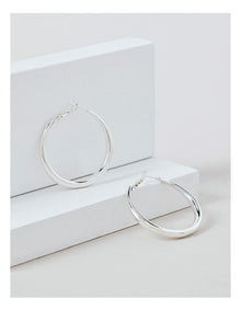 Round Hoop Earring in Silver
