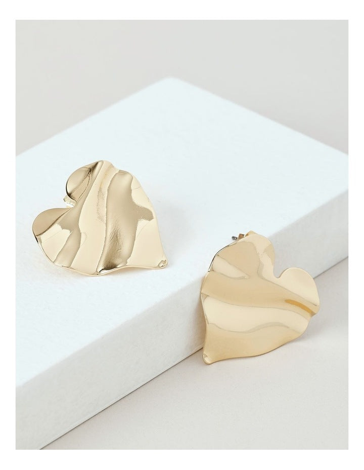 Heart Stud Earring in Gold