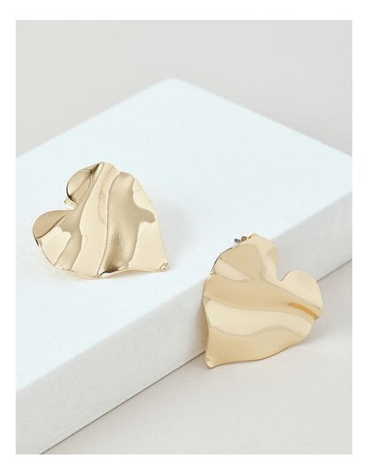 Heart Stud Earring in Gold