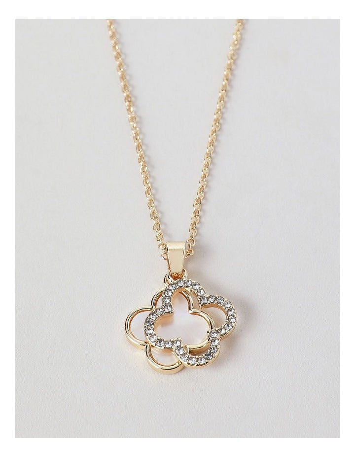 Clover Charms Necklace in Gold