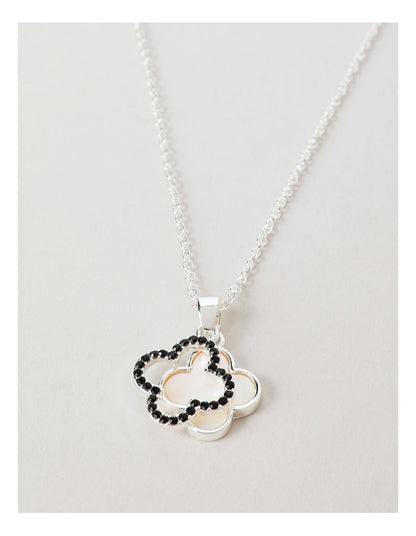 Clover Charms Necklace in Black