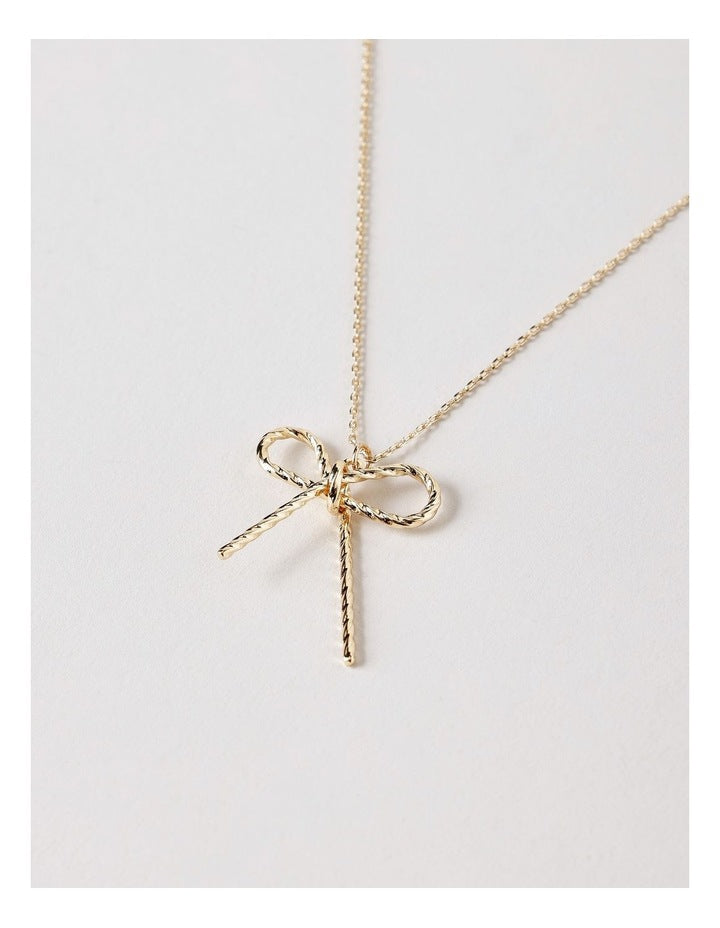 Bow Necklace in Gold