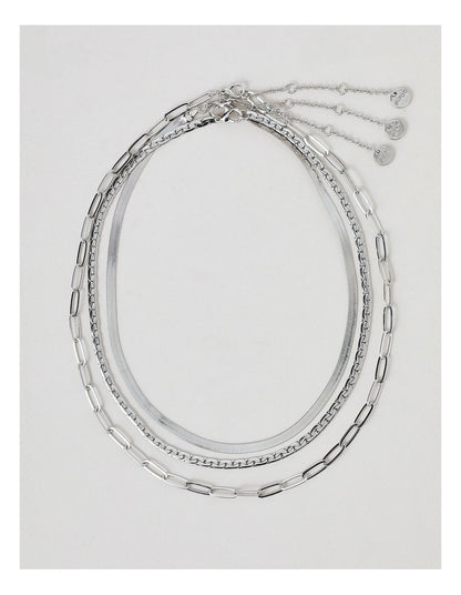 Chain 3 Layer Necklace in Silver