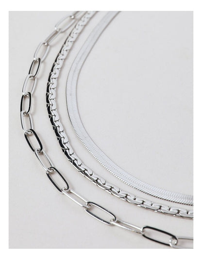 Chain 3 Layer Necklace in Silver