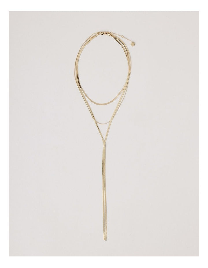 Skinny Long Layer Necklace in Gold