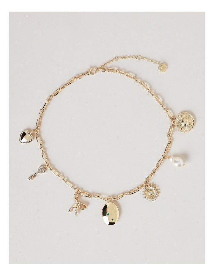 Charms Necklace in Gold