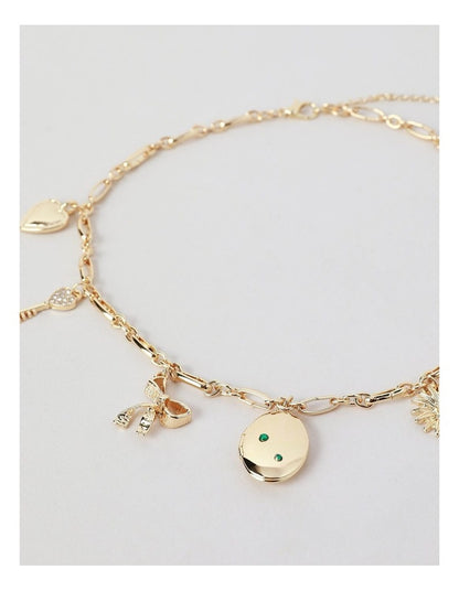 Charms Necklace in Gold