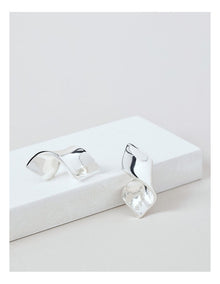 Twist Stud Earring in Silver