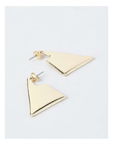 Large Triangle Stud Earring in Gold