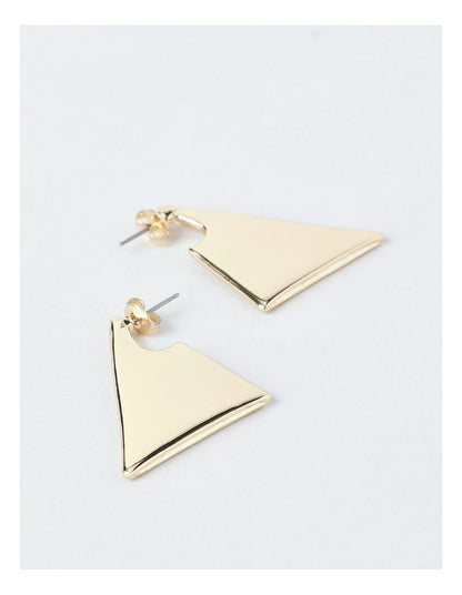 Large Triangle Stud Earring in Gold