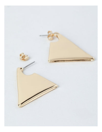 Large Triangle Stud Earring in Gold