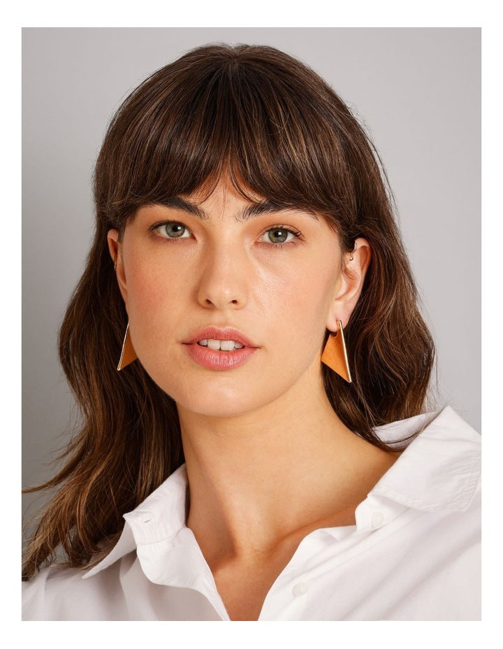 Large Triangle Stud Earring in Gold