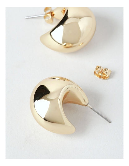 Round Hoop Earring in Gold