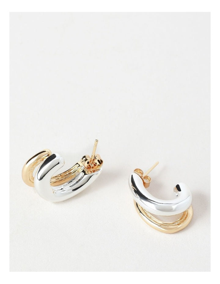 Double Hoop Earring in Gold