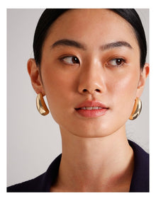 Large Hollow Hoop Earring in Gold