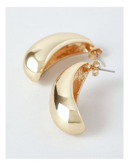 Large Hollow Hoop Earring in Gold