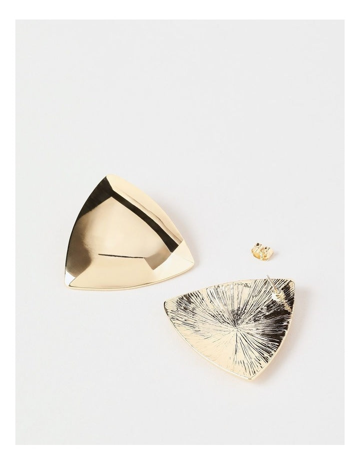 Chunky Triangle Stud Earring in Gold