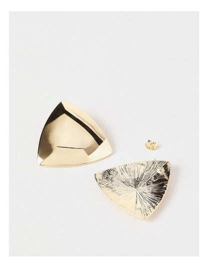 Chunky Triangle Stud Earring in Gold