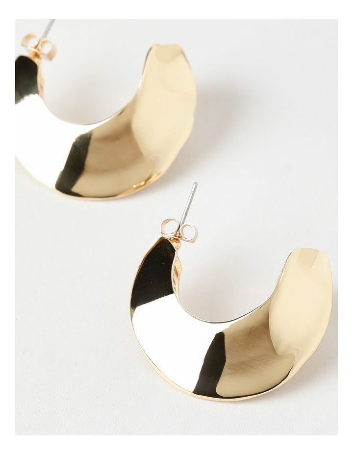 Large Round Hoop Earrings in Gold