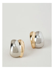 Mixed Colour Stud Earring in Gold