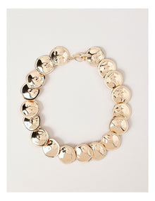 Metal Disc Necklace in Gold