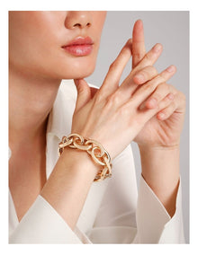 Round Link Bracelet in Gold