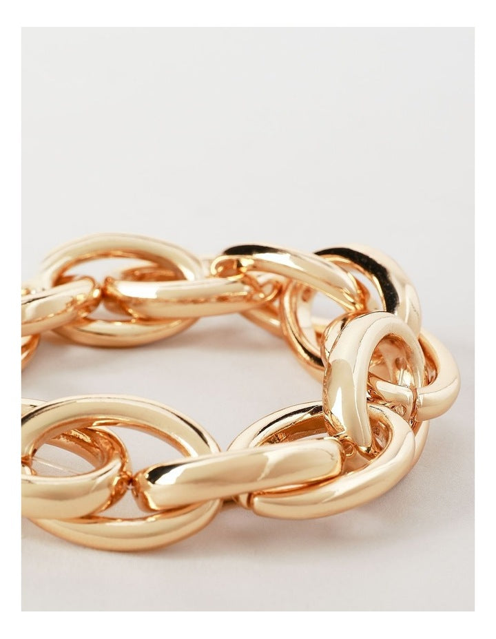 Round Link Bracelet in Gold