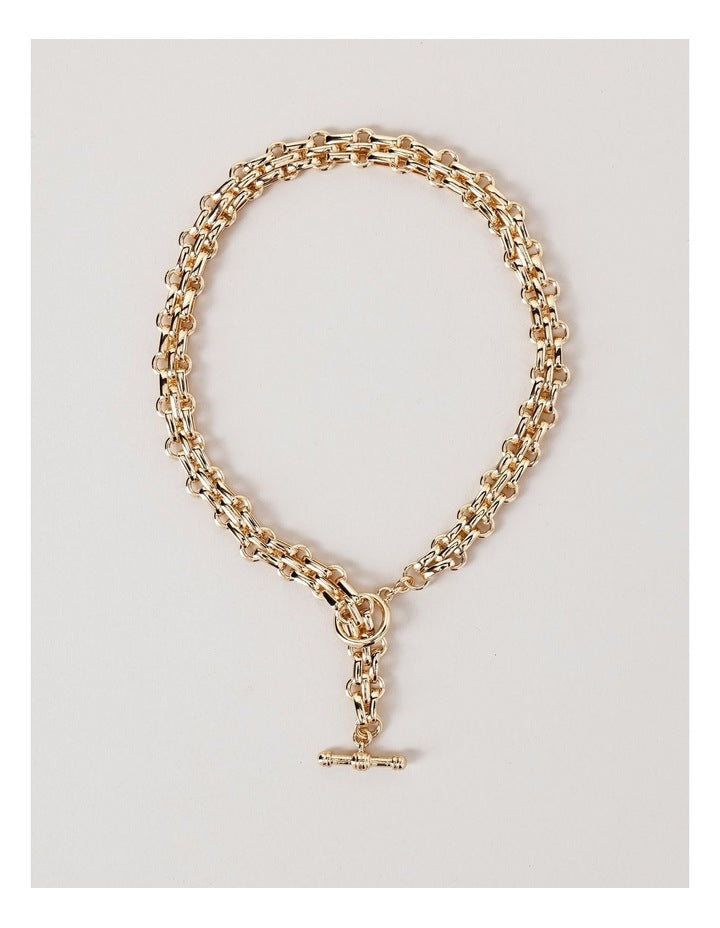 Double Link Necklace in Gold