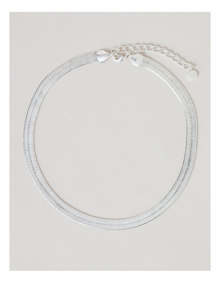 Flat Chunky Necklace in Silver