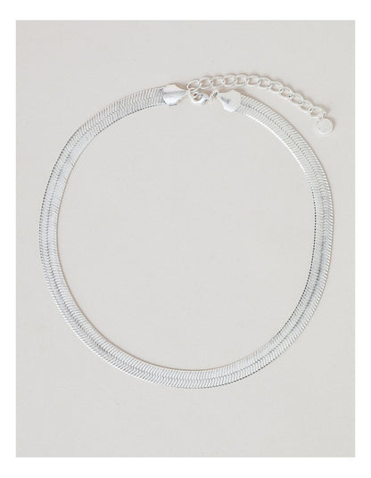 Flat Chunky Necklace in Silver
