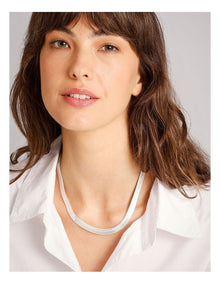 Flat Chunky Necklace in Silver