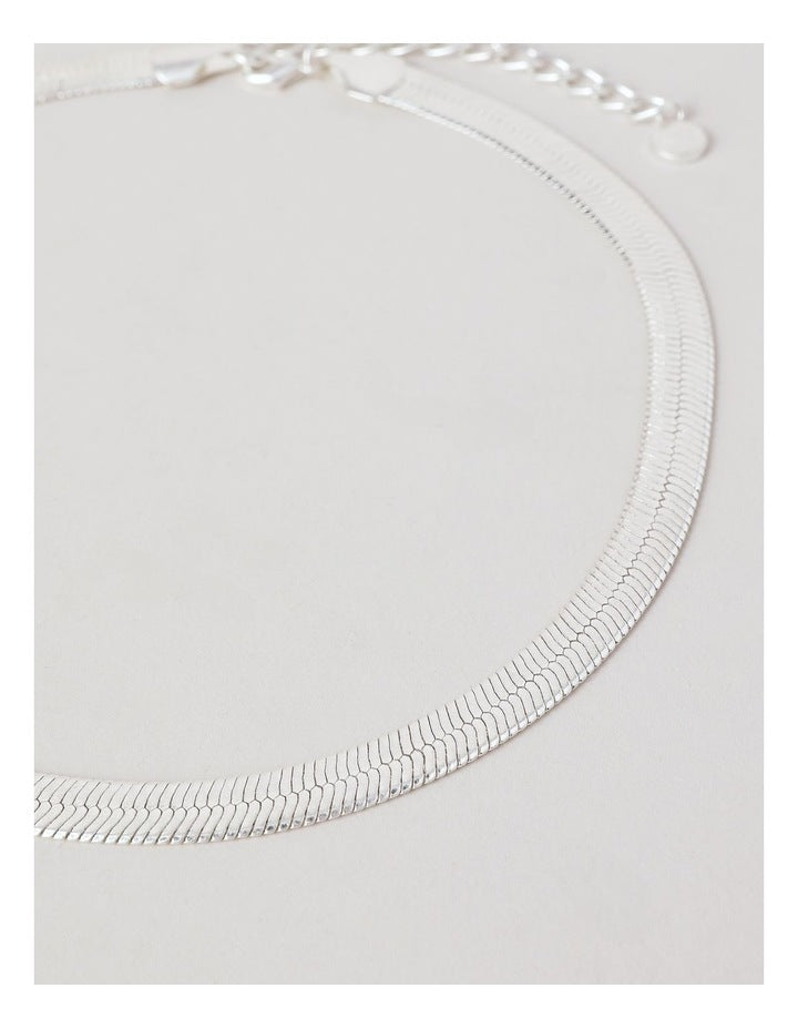 Flat Chunky Necklace in Silver