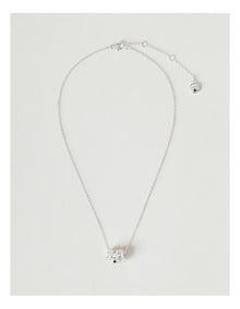 Diamante Charm Necklace in Silver