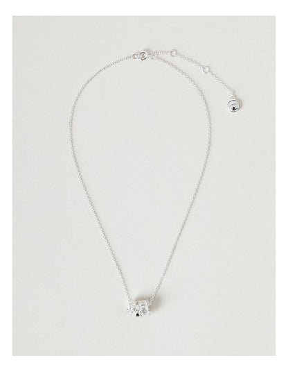 Diamante Charm Necklace in Silver