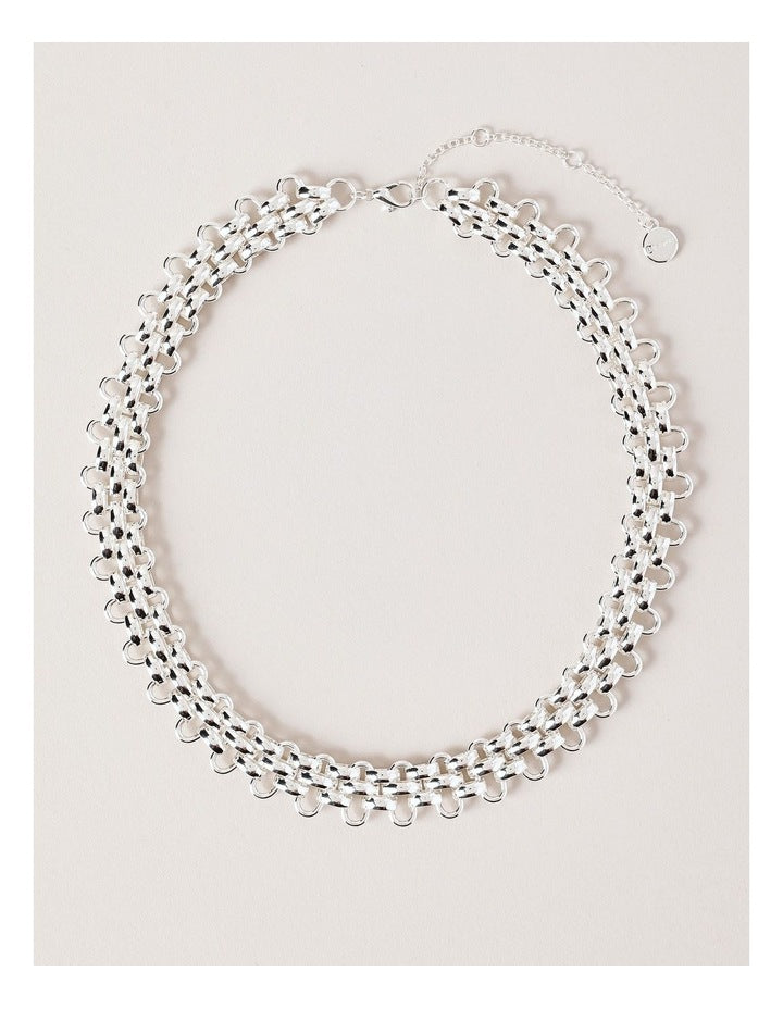Double Link Necklace in Silver