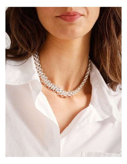 Double Link Necklace in Silver