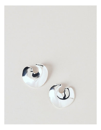 Irregular Heart Stud Earring in Silver