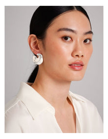 Irregular Heart Stud Earring in Silver