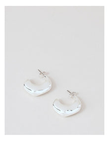 Irregular Hoop Earrings in Silver