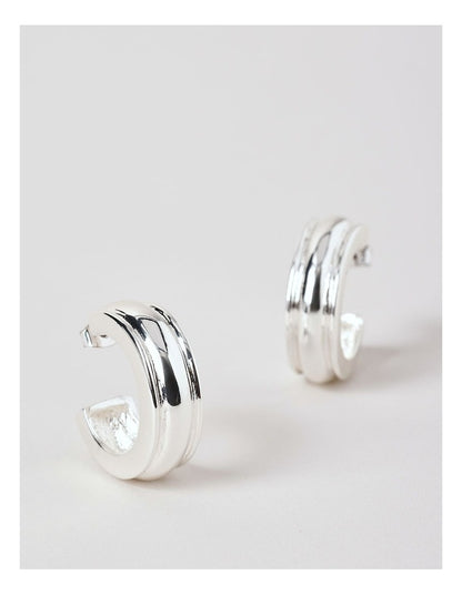 Pattern Texture Earring in Silver
