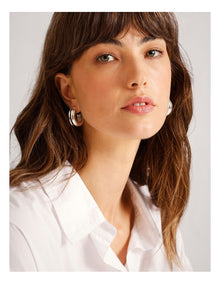 Pattern Texture Earring in Silver