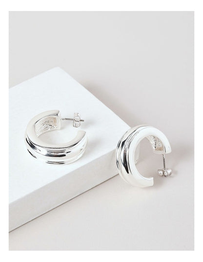 Pattern Texture Earring in Silver