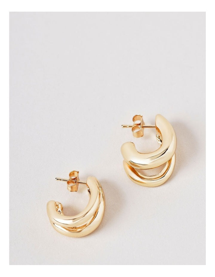 Twist Wave Earring in Gold