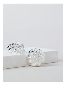 Twist Stud Earring in Silver