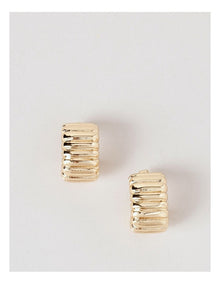 Corrugated Hoop Earring in Gold